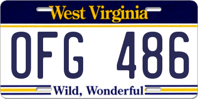 WV license plate OFG486