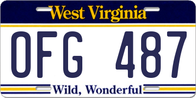 WV license plate OFG487