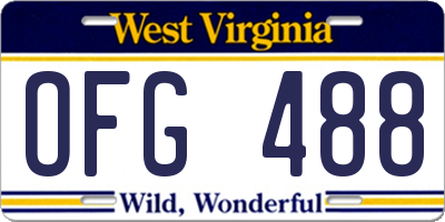 WV license plate OFG488