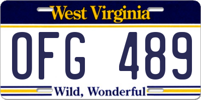 WV license plate OFG489