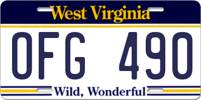 WV license plate OFG490