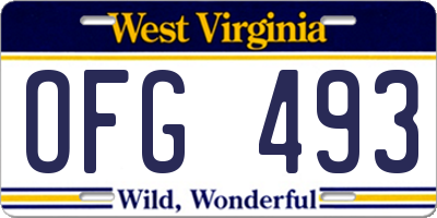 WV license plate OFG493