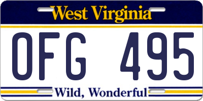WV license plate OFG495