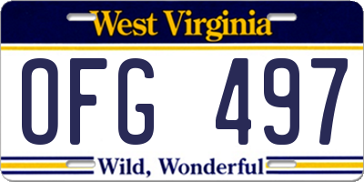 WV license plate OFG497