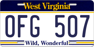 WV license plate OFG507