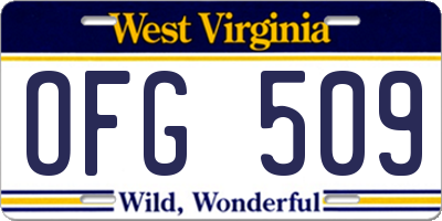 WV license plate OFG509