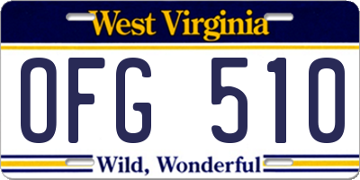 WV license plate OFG510