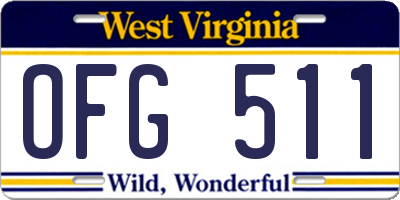 WV license plate OFG511