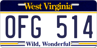 WV license plate OFG514