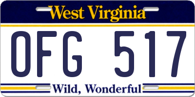 WV license plate OFG517