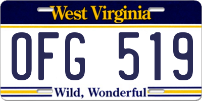 WV license plate OFG519