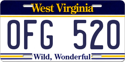 WV license plate OFG520
