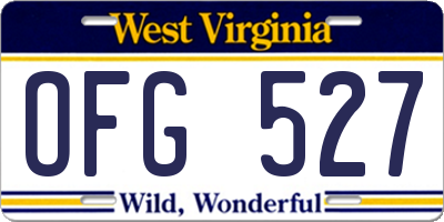 WV license plate OFG527