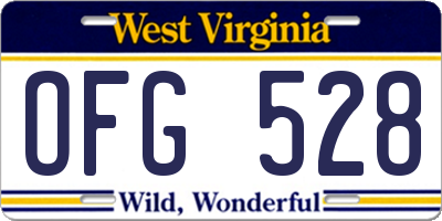 WV license plate OFG528