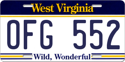 WV license plate OFG552