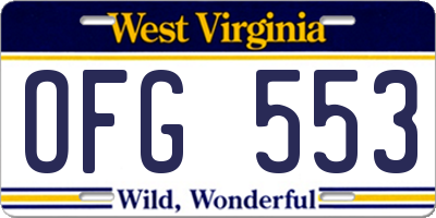 WV license plate OFG553