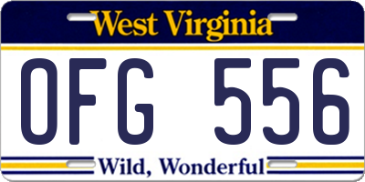 WV license plate OFG556