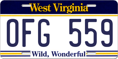 WV license plate OFG559