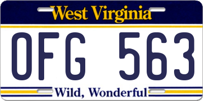 WV license plate OFG563