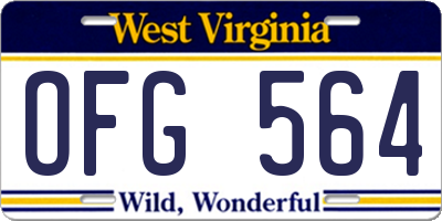 WV license plate OFG564