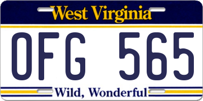 WV license plate OFG565