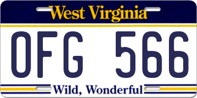 WV license plate OFG566