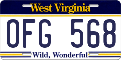 WV license plate OFG568