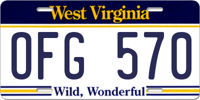 WV license plate OFG570