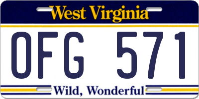 WV license plate OFG571