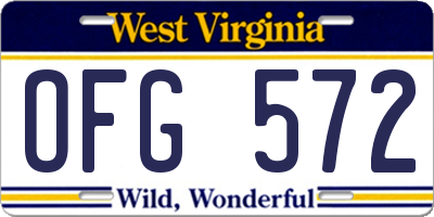 WV license plate OFG572