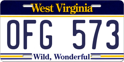 WV license plate OFG573