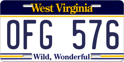 WV license plate OFG576
