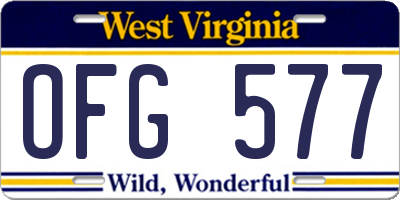 WV license plate OFG577