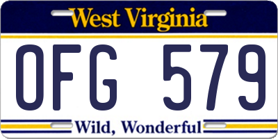 WV license plate OFG579