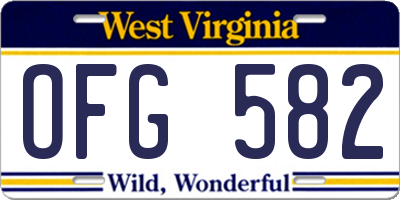 WV license plate OFG582