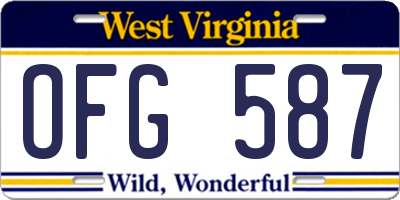 WV license plate OFG587
