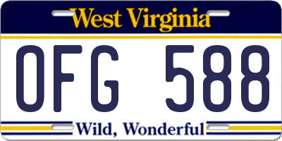 WV license plate OFG588