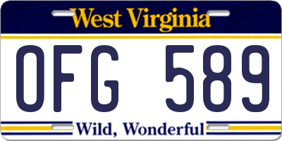 WV license plate OFG589