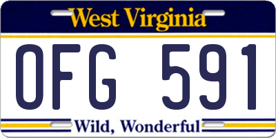 WV license plate OFG591