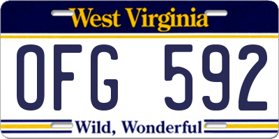 WV license plate OFG592