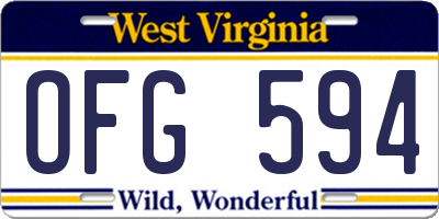 WV license plate OFG594