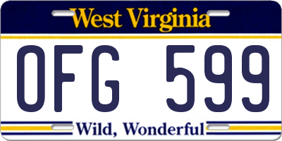 WV license plate OFG599