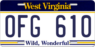 WV license plate OFG610