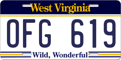 WV license plate OFG619