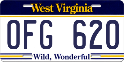 WV license plate OFG620