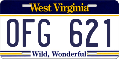 WV license plate OFG621