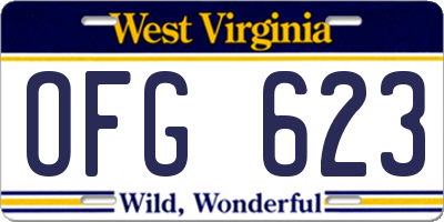 WV license plate OFG623