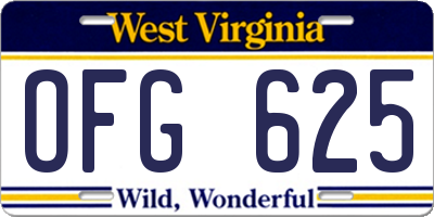 WV license plate OFG625