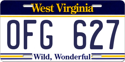 WV license plate OFG627