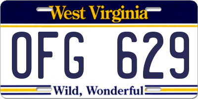 WV license plate OFG629